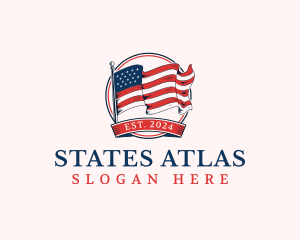 USA Veteran Flag logo design