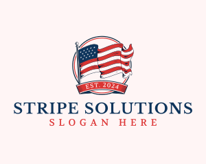 USA Veteran Flag logo design