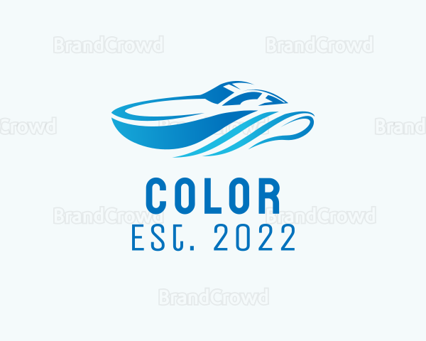 Blue Boat Transportation Logo