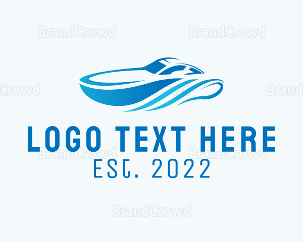 Blue Boat Transportation Logo