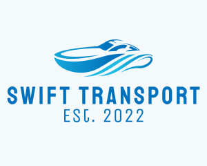 Blue Boat Transportation  logo design