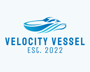 Speedboat - Blue Boat Transportation logo design