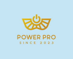 Winged Power Symbol logo design