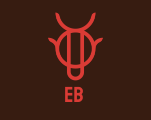Smokehouse - Red Minimalist Bull logo design