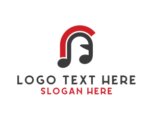 Sing - Spartan Helmet Musical Note logo design