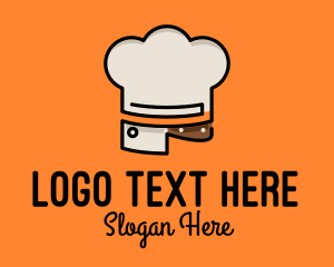 Cafeteria - Chef Hat Chopping Knife logo design