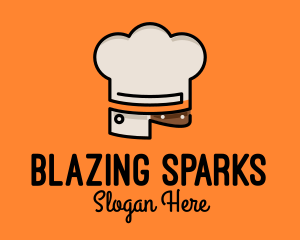 Chef Hat Chopping Knife logo design