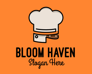 Chef Hat Chopping Knife logo design