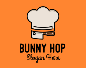 Chef Hat Chopping Knife logo design