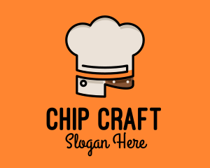 Chef Hat Chopping Knife logo design