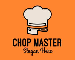 Chef Hat Chopping Knife logo design