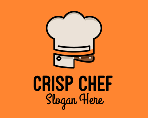 Chef Hat Chopping Knife logo design