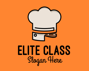 Chef Hat Chopping Knife logo design