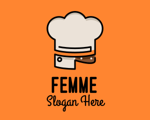 Chef Hat Chopping Knife logo design