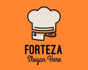 Chef Hat Chopping Knife logo design