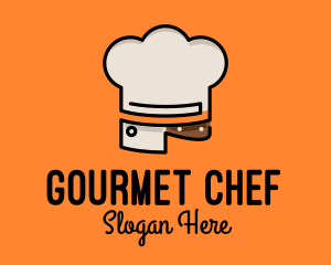 Chef - Chef Hat Chopping Knife logo design
