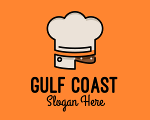 Chef Hat Chopping Knife logo design