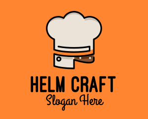 Chef Hat Chopping Knife logo design