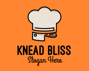 Chef Hat Chopping Knife logo design