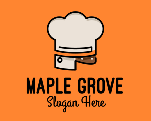 Chef Hat Chopping Knife logo design