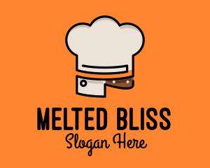 Chef Hat Chopping Knife logo design