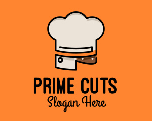 Chef Hat Chopping Knife logo design