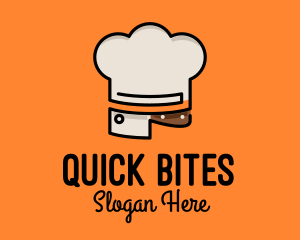 Chef Hat Chopping Knife logo design