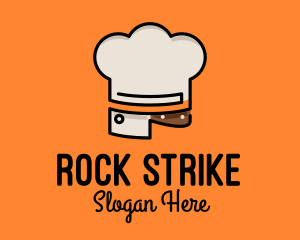 Chef Hat Chopping Knife logo design