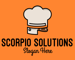 Chef Hat Chopping Knife logo design