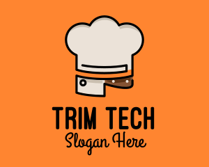 Chef Hat Chopping Knife logo design