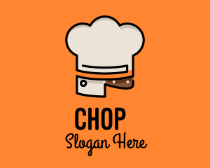 Chef Hat Chopping Knife logo design