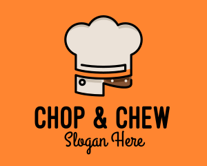 Chef Hat Chopping Knife logo design