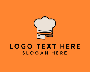 Chef Hat Chopping Knife logo design