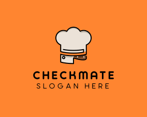 Chef Hat Chopping Knife logo design