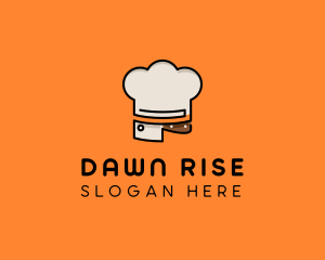 Chef Hat Chopping Knife logo design