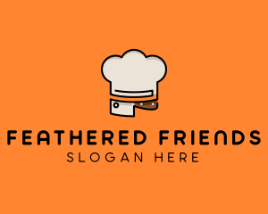 Chef Hat Chopping Knife logo design