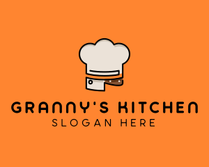 Chef Hat Chopping Knife logo design