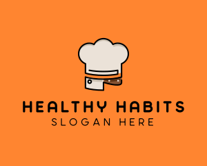 Chef Hat Chopping Knife logo design