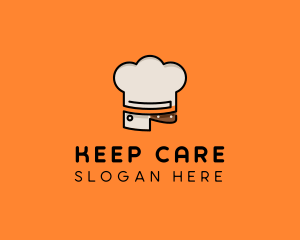 Chef Hat Chopping Knife logo design