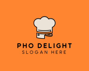 Chef Hat Chopping Knife logo design