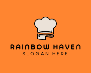 Chef Hat Chopping Knife logo design