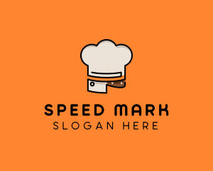 Chef Hat Chopping Knife logo design