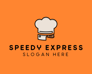 Chef Hat Chopping Knife logo design