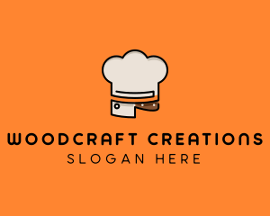 Chef Hat Chopping Knife logo design