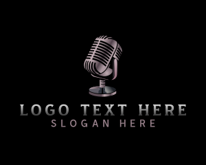 Singer - Radio Podcast Microphone logo design