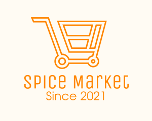 Market Grocery Cart  logo design