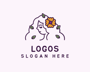 Female - Flower Hair Salon logo design