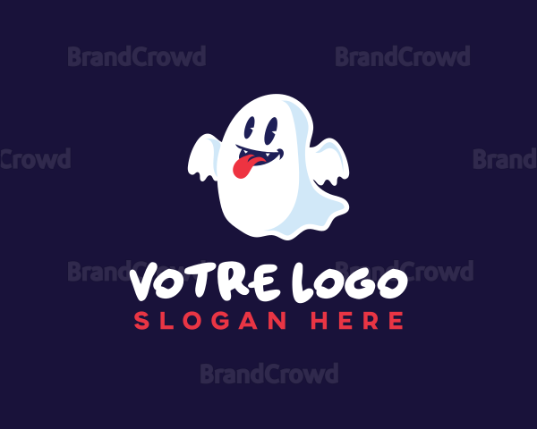 Tongue Ghost Halloween Logo