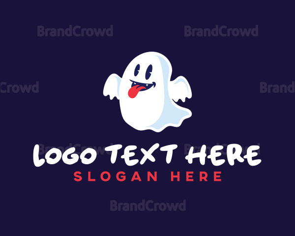 Tongue Ghost Halloween Logo