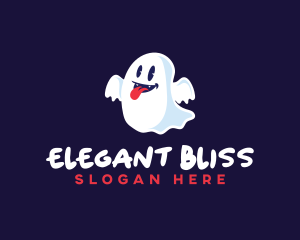 Tongue Ghost Halloween Logo